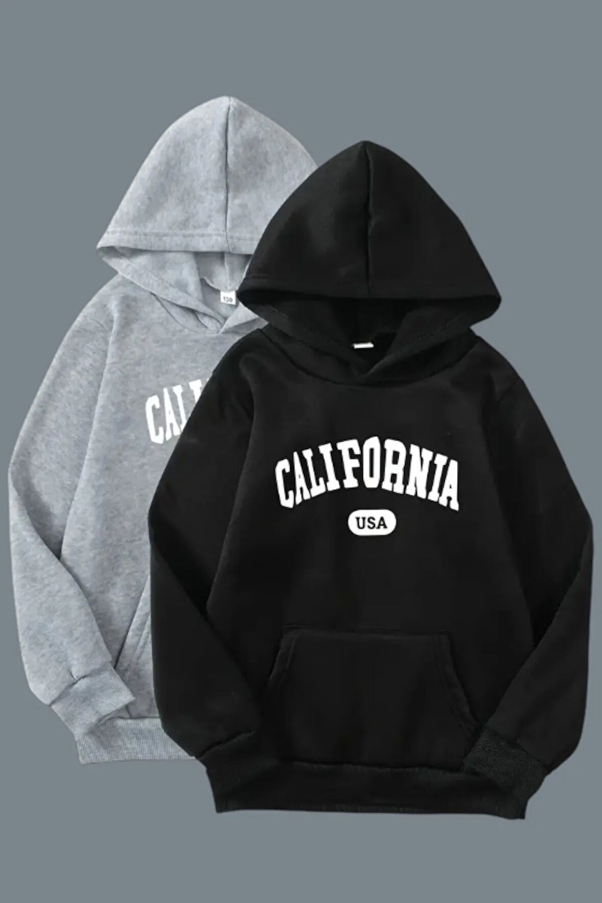 2 Adet Mevsimlik California Baskılı Unısex Çocuk Sweatshırt