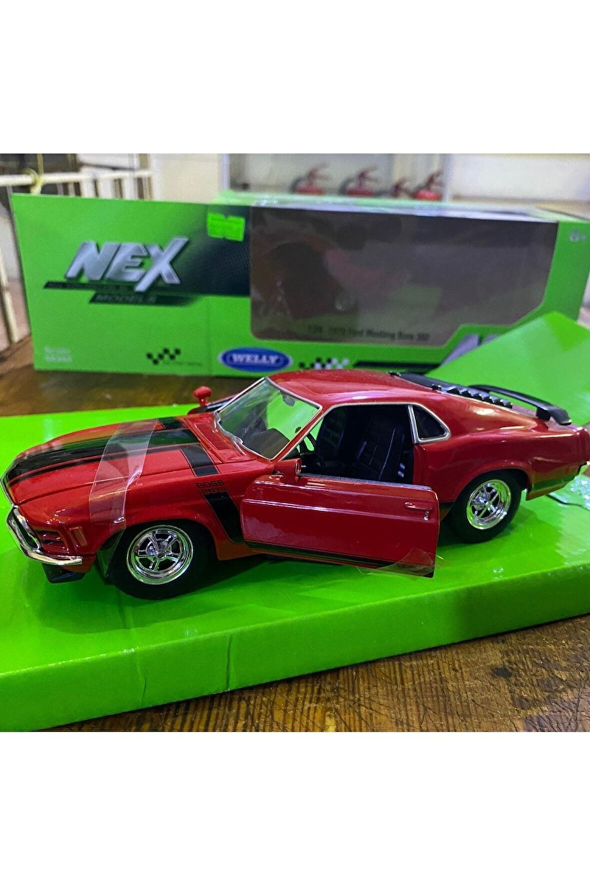 1:24 1970 Ford Mustang Boss 302 Model Metal Koleksiyon Oyuncak Metal Araba