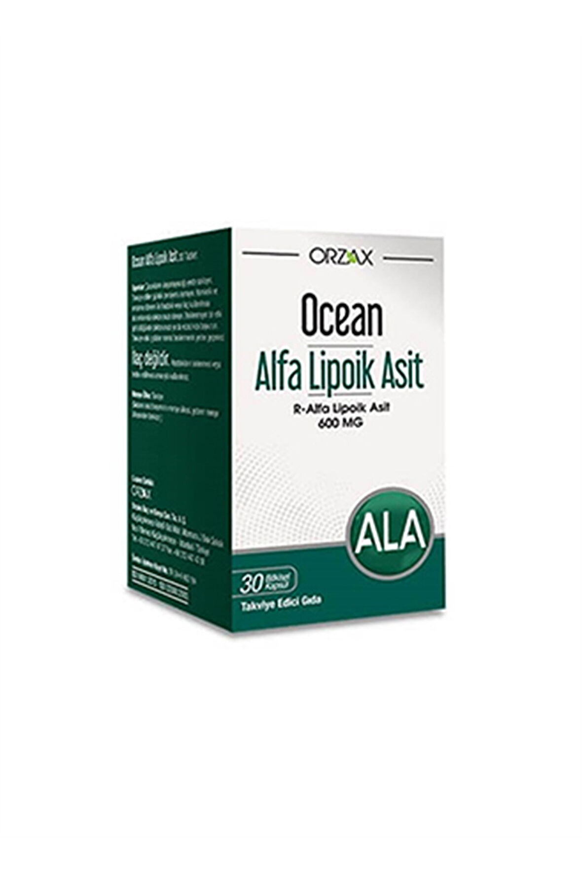 Alfa Lipoik Asit 600 mg 30 Kapsül R-Alfa Lipoik Asit İle Zenginleştirilmiş Takviye Edici Gıda