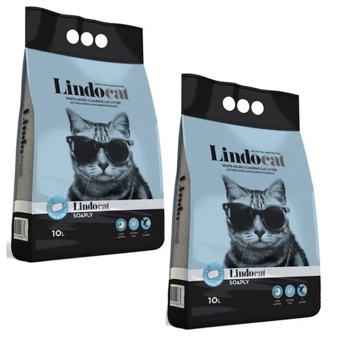 Lindocat Marsilya Sabunu Kokulu İnce Taneli Kedi Kumu 10 L x 2 Adet