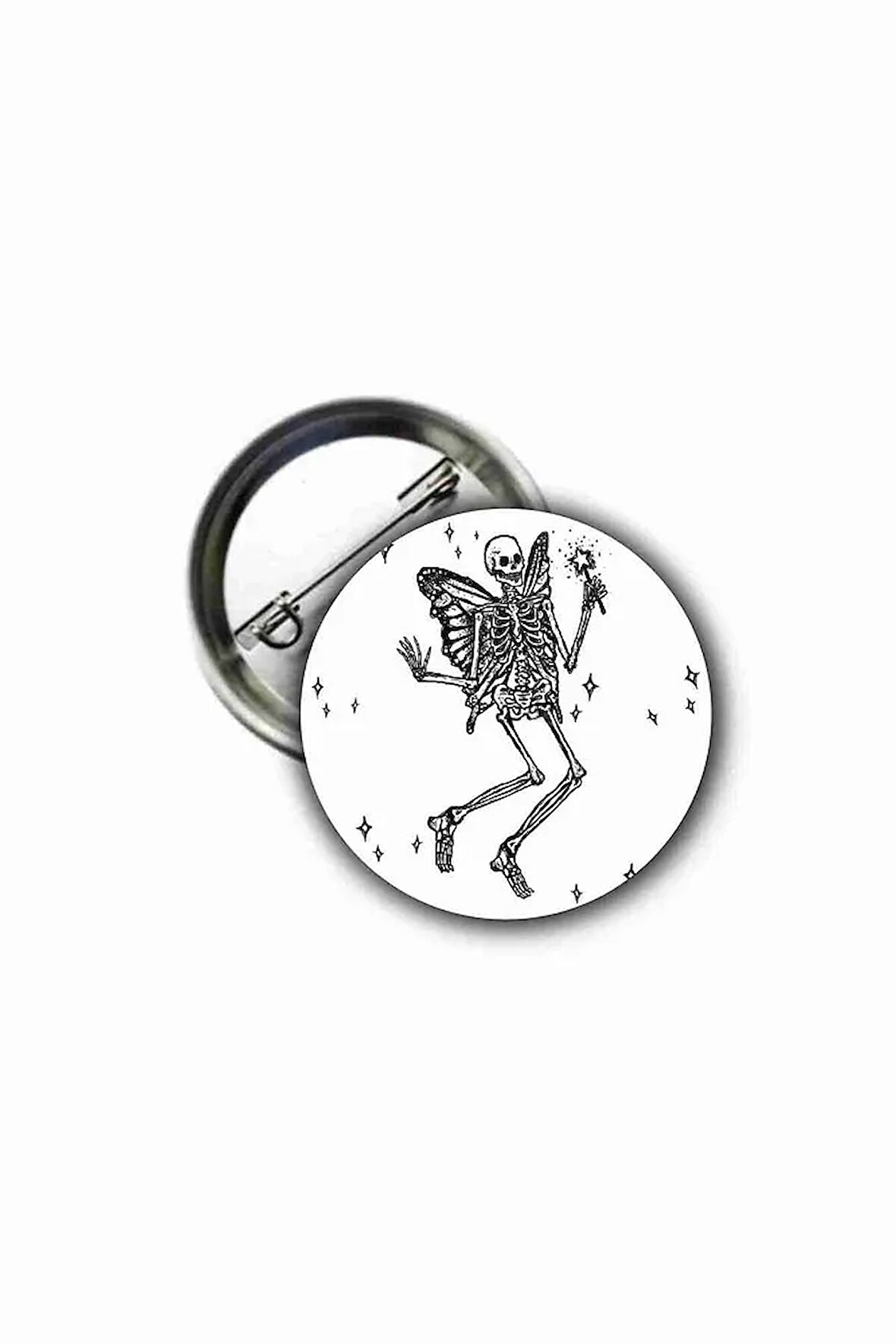 Skull Skeleton Fairy Buton Rozet