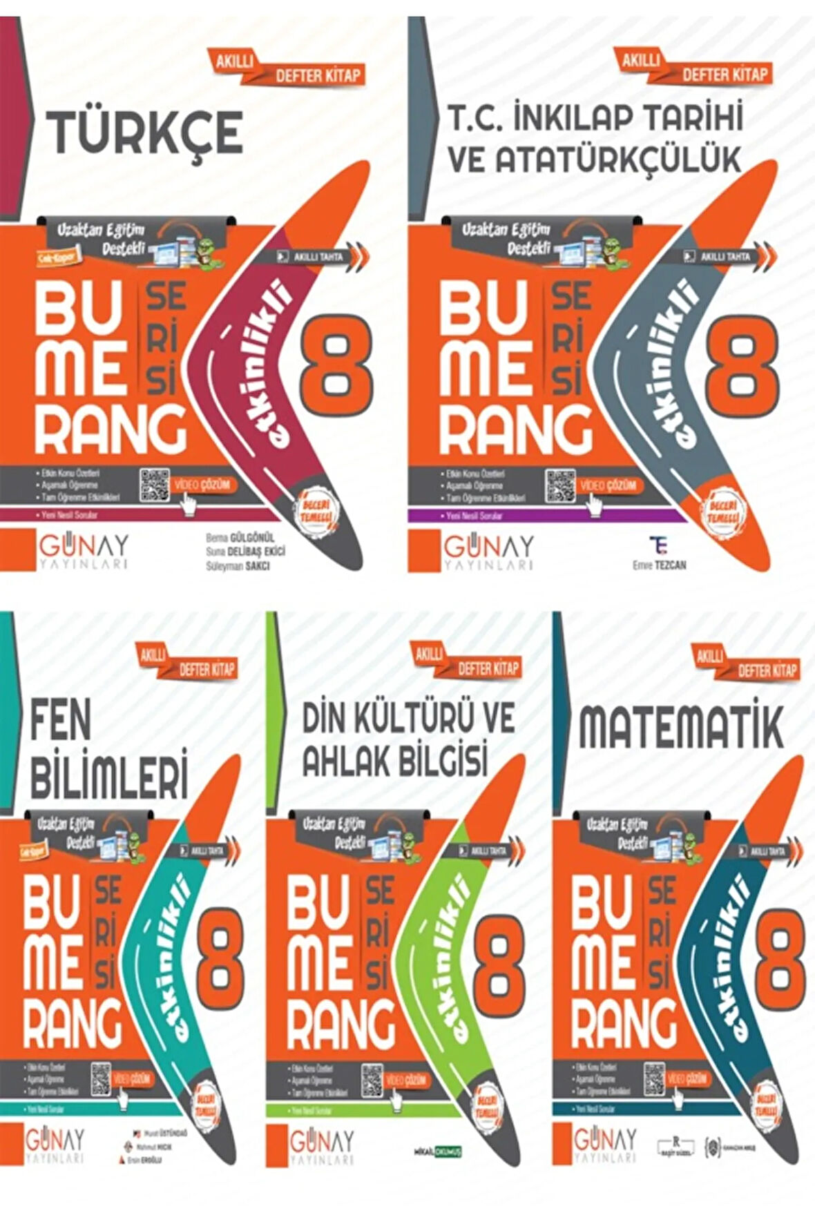 8.SINIF LGS  BUMERANG ETKİNLİKLİ AKILLI KİTAP 5'Lİ SET 2024-2025 YENİ MÜFREDATA UYUMLU (HEDİYELİ)