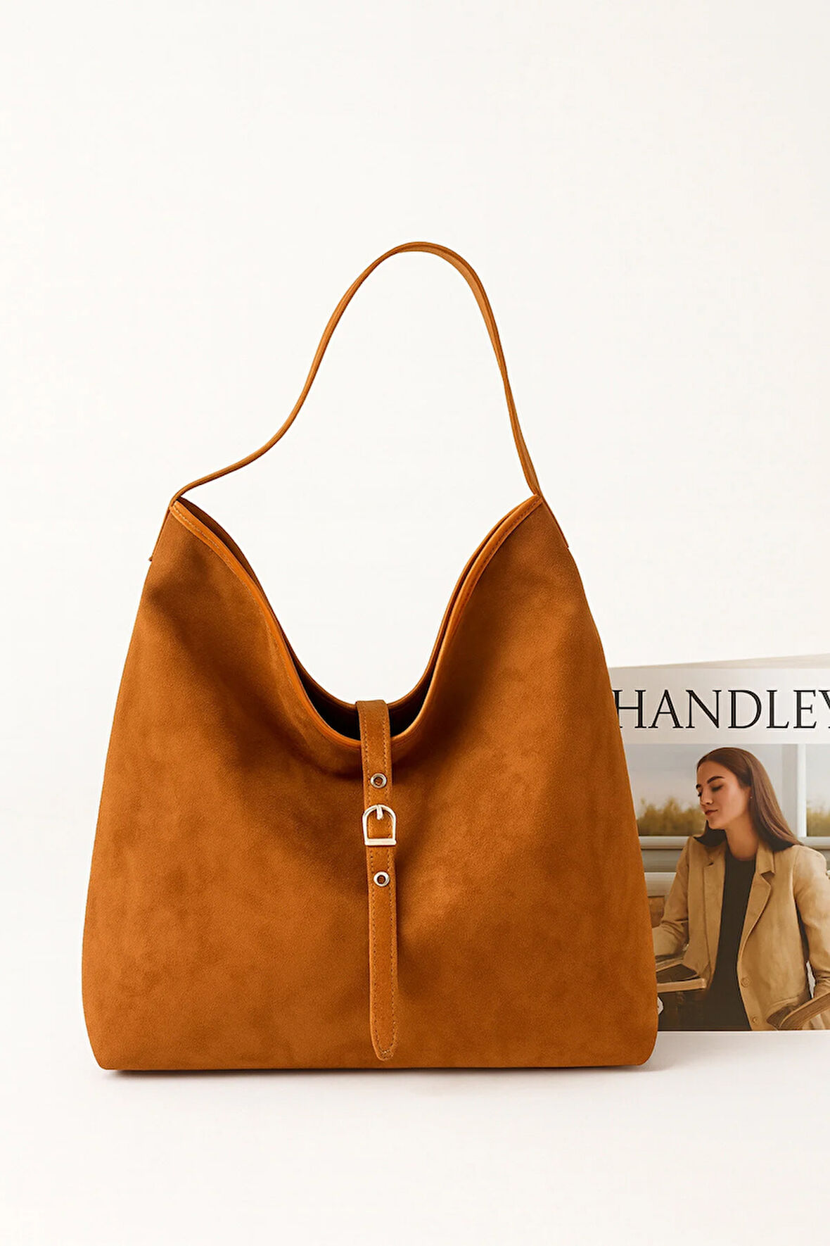 Lüks Süet Salaş Omuz Çantası Dilli