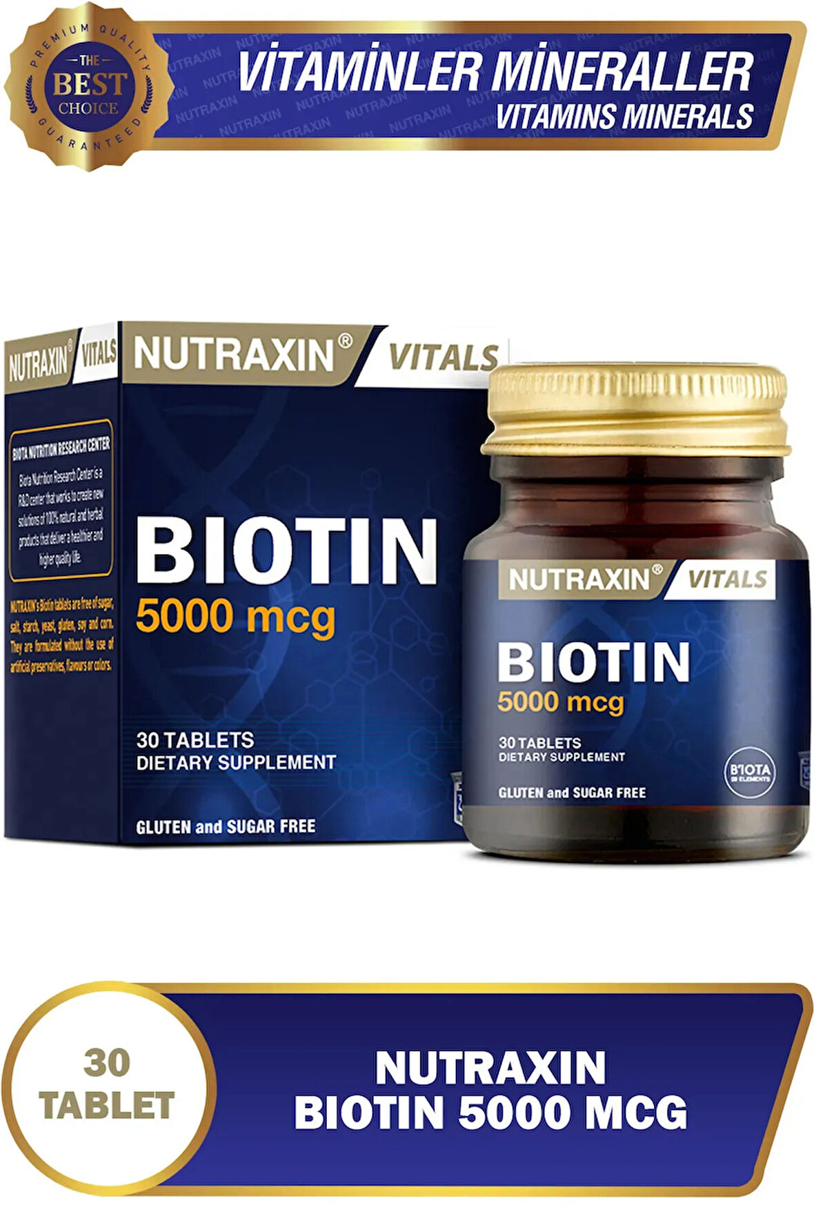 Biotin 5000 Mcg 30 Tablet 2'li