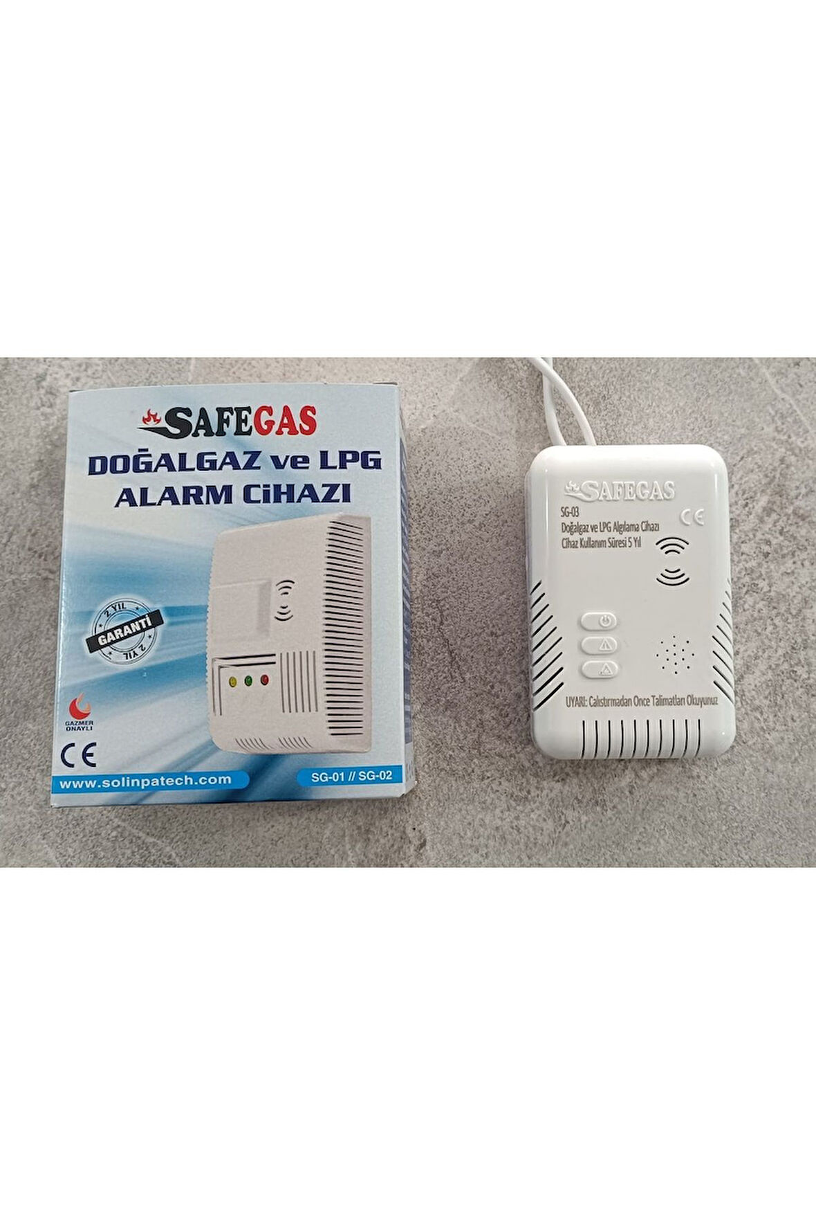 Gaz Alarm Cihazı Doğalgaz Lpg Dedektörü SG 03 - Igdaş Gazmer Onaylı Yeni Model Üretim Cihaz