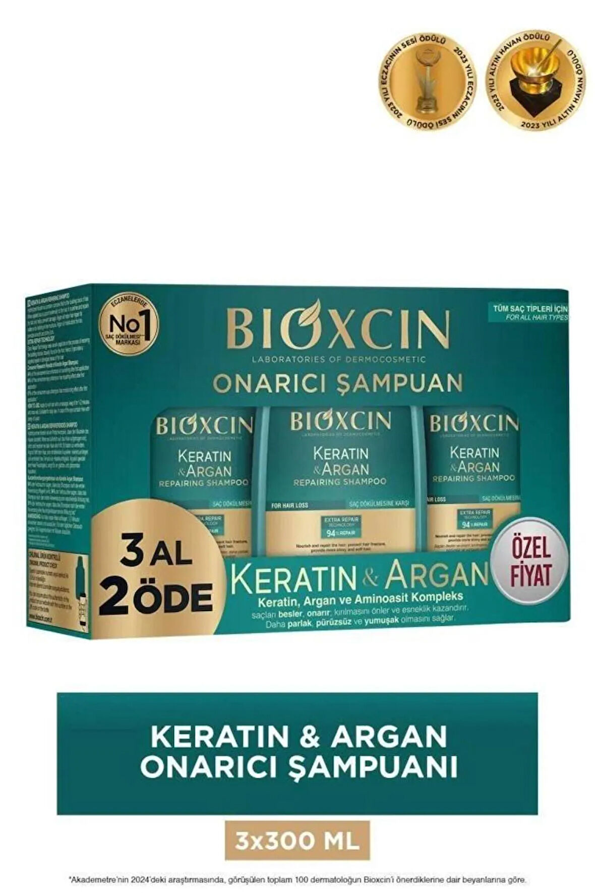 Yıpranmış ve Hasar Görmüş Saçlar İçin Keratin Argan Şampuan 300ml 3 Al 2 Öde Avantaj Paketi