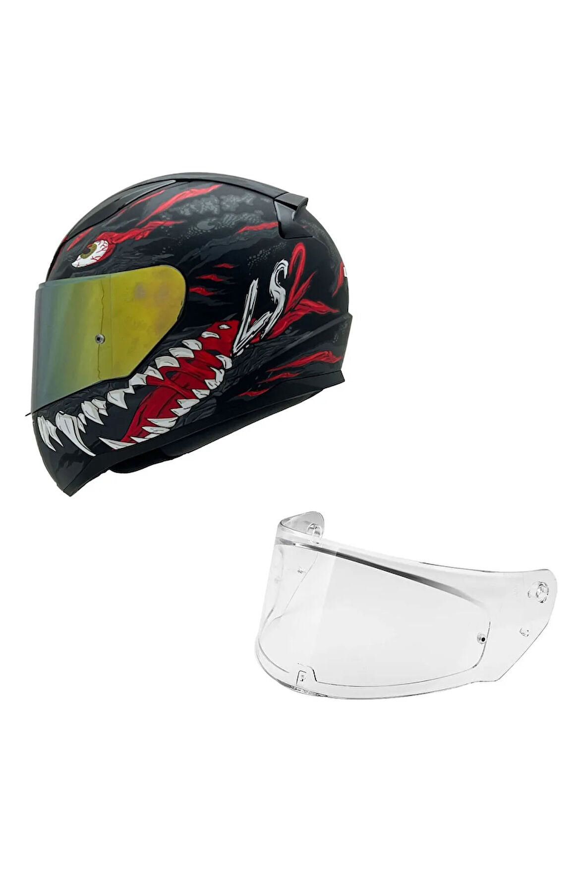 Rapıd 2 Race Kaıju Mat Siyah-kırmızı Kask