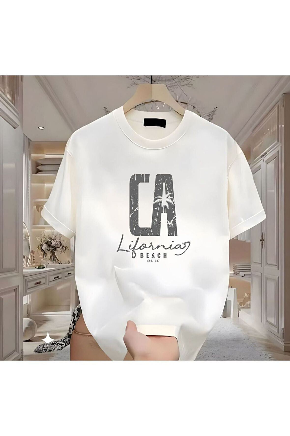 Ca Baskılı Beyaz Tshirt