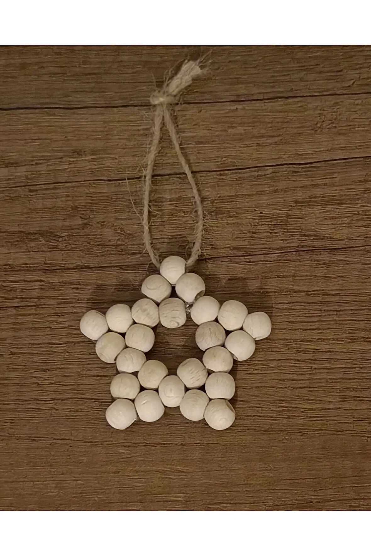 Dekoratif ahşap boncuklu yıldız (1ADET), Mutfak, Kapı, Duvar dekorasyon ürünü