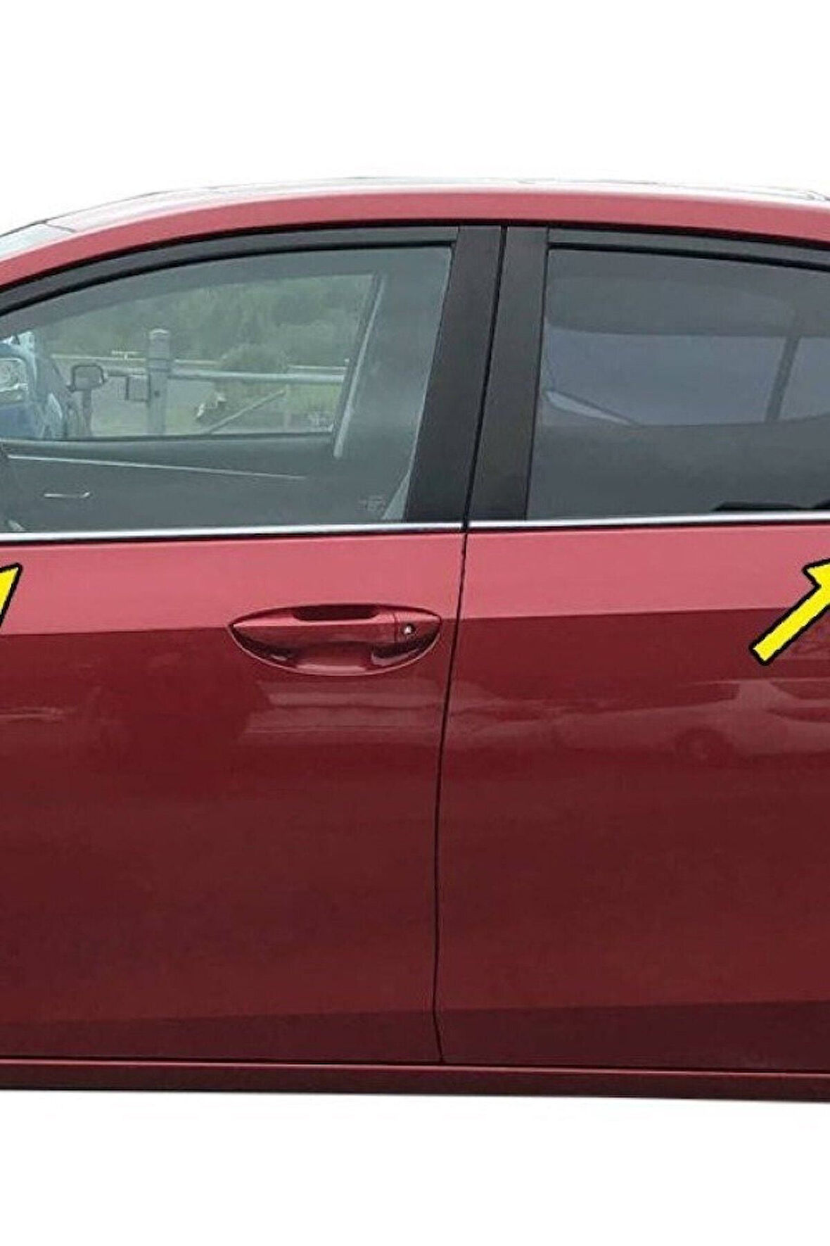 Otomotiv Toyota Corolla 2014-2015-2017-2018 Krom Cam Çıtası 4 Parça Paslanmaz Çelik