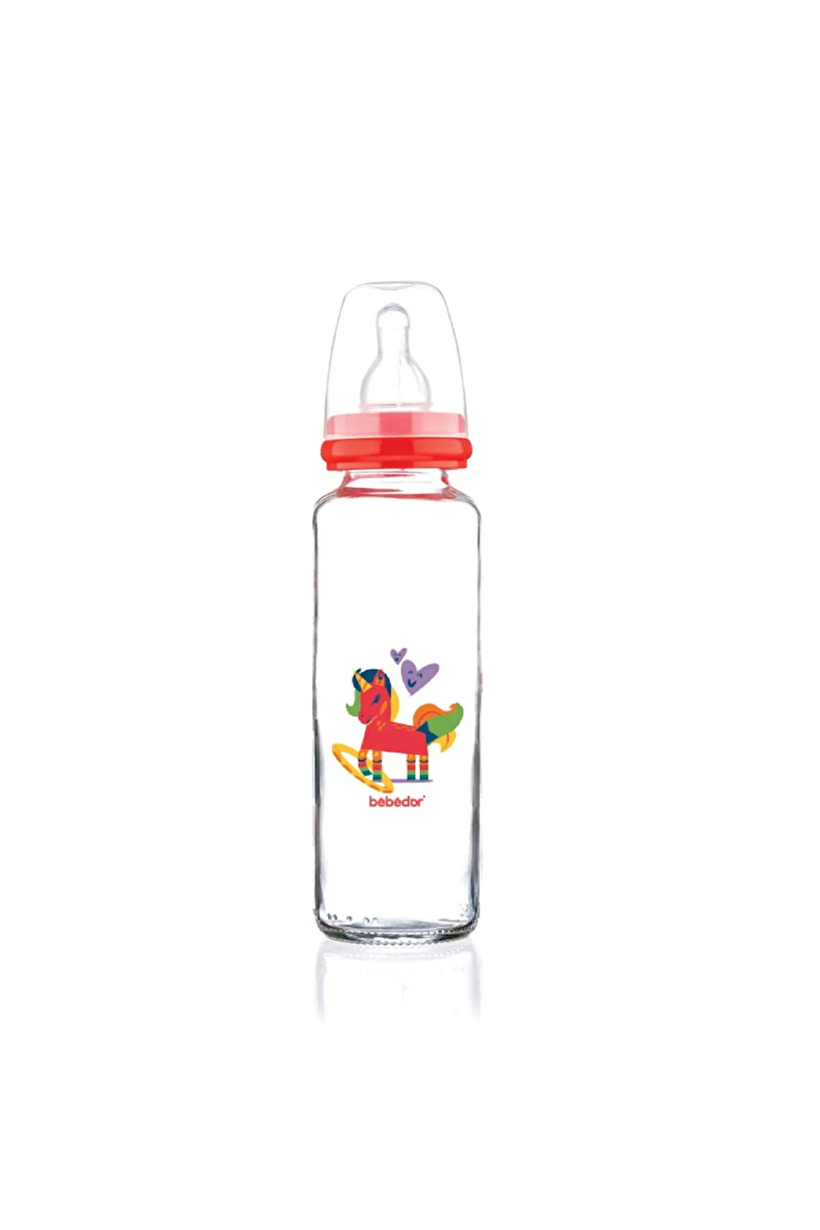 Desenli Cam Biberon Unicorn Dar Ağız 250 ml 31302