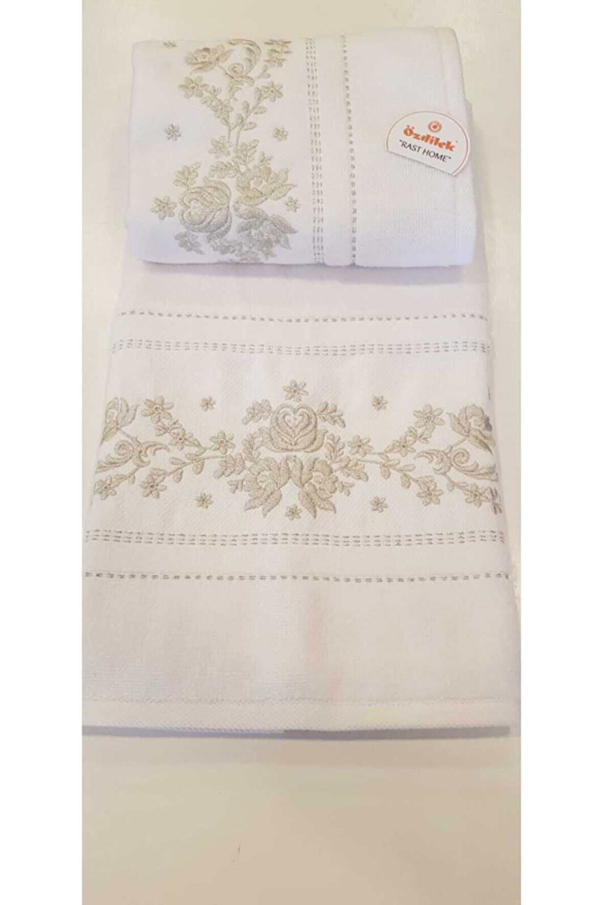 Özdilek Seda Çeyizlik Nakışlı Havlu(gümüş Desenli- 2'li)