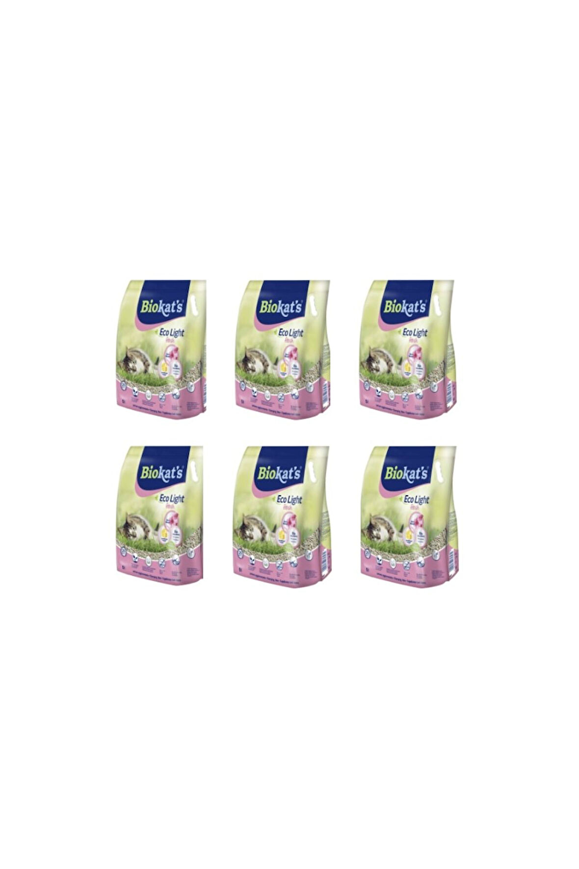 Biokat's Eco Light Fresh Cherry Blossom Pelet Kedi Kumu 5 lt 6 Adet