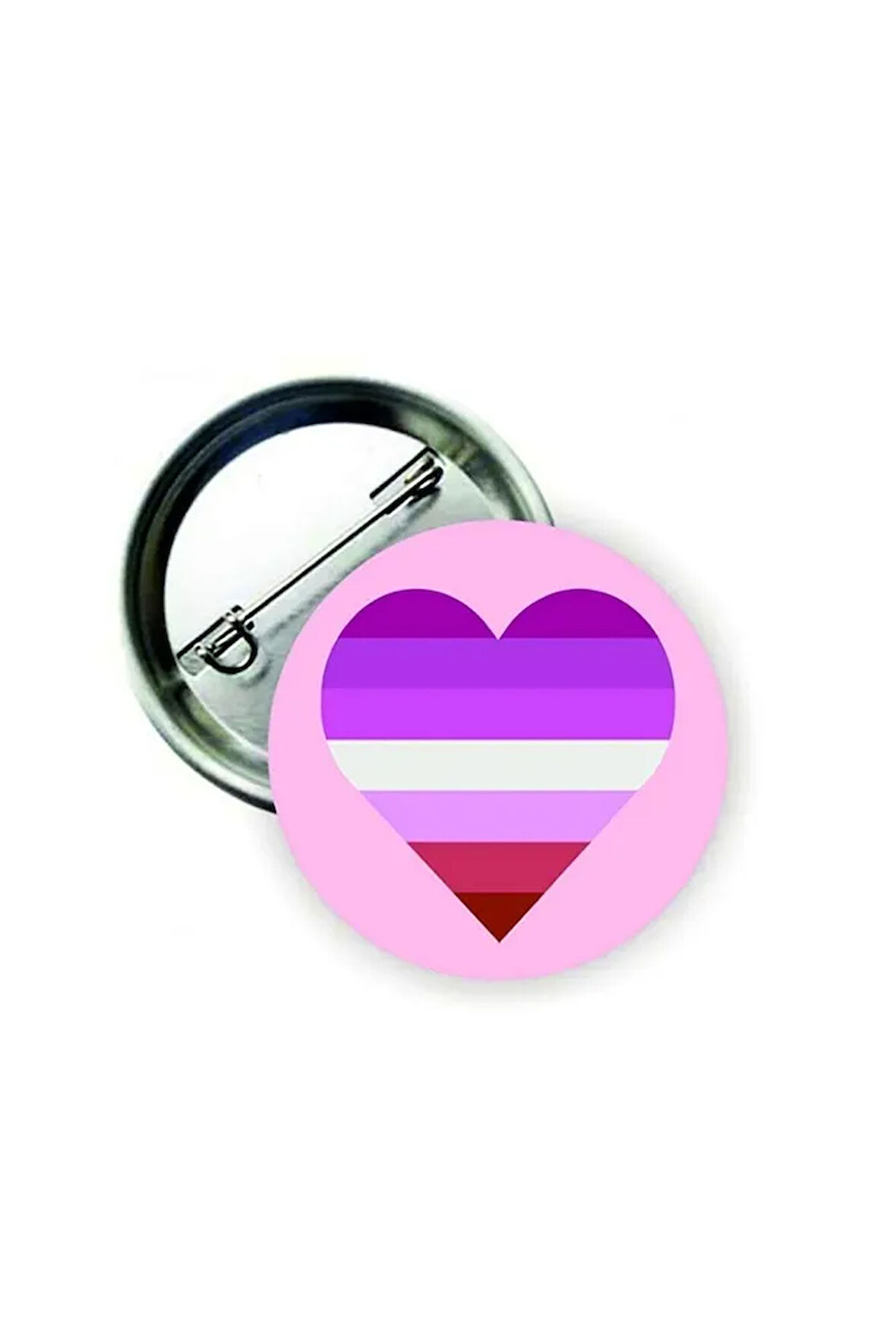 Heart Lesbian Pride Flag Buton Rozet
