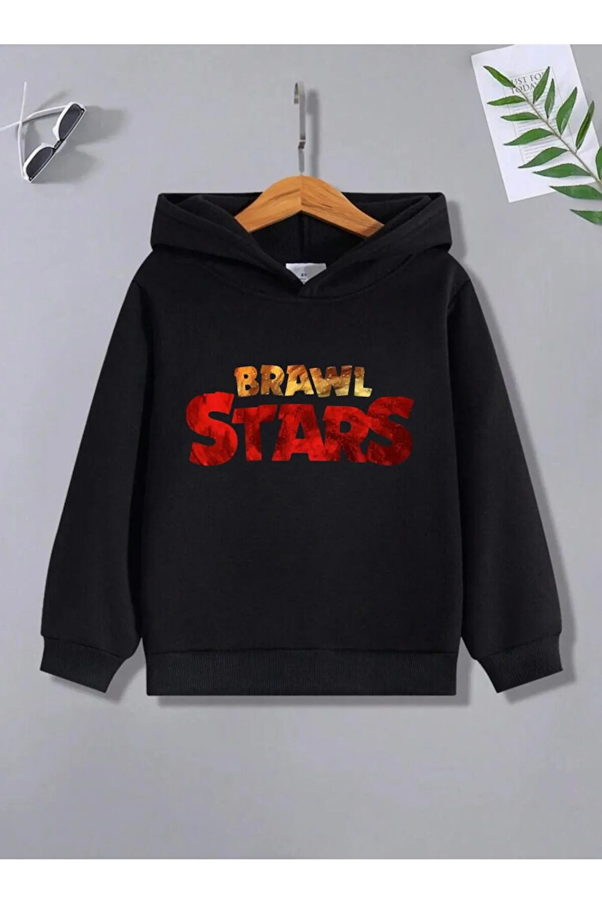 Çocuk Tasarım Brawl Star Oyun Baskılı Kapüşonlu Sweatshirt Pamuklu