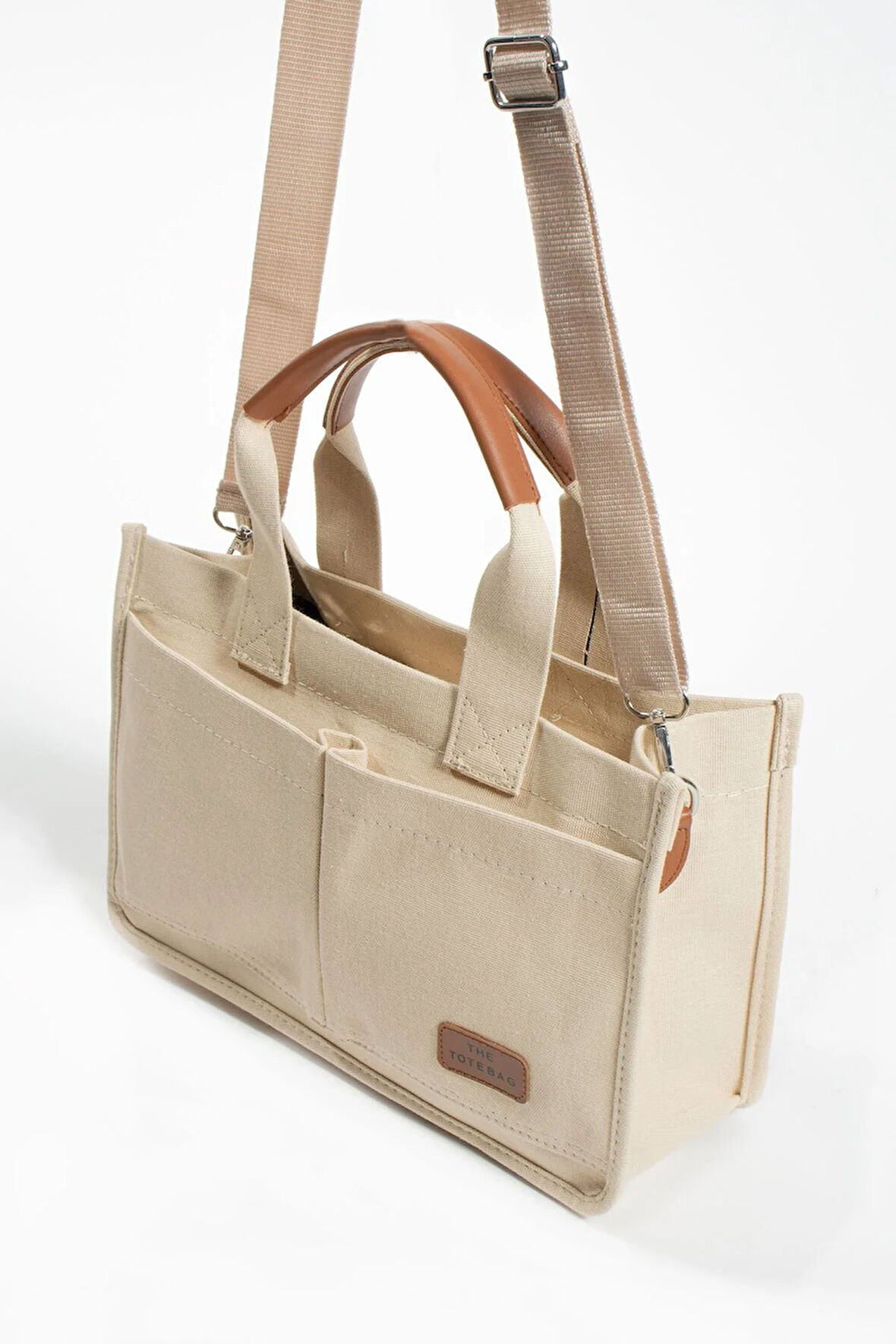 KANVAZ KUMAŞ ÜÇ GÖZLÜ BÜYÜK OMUZ ÇANTASI