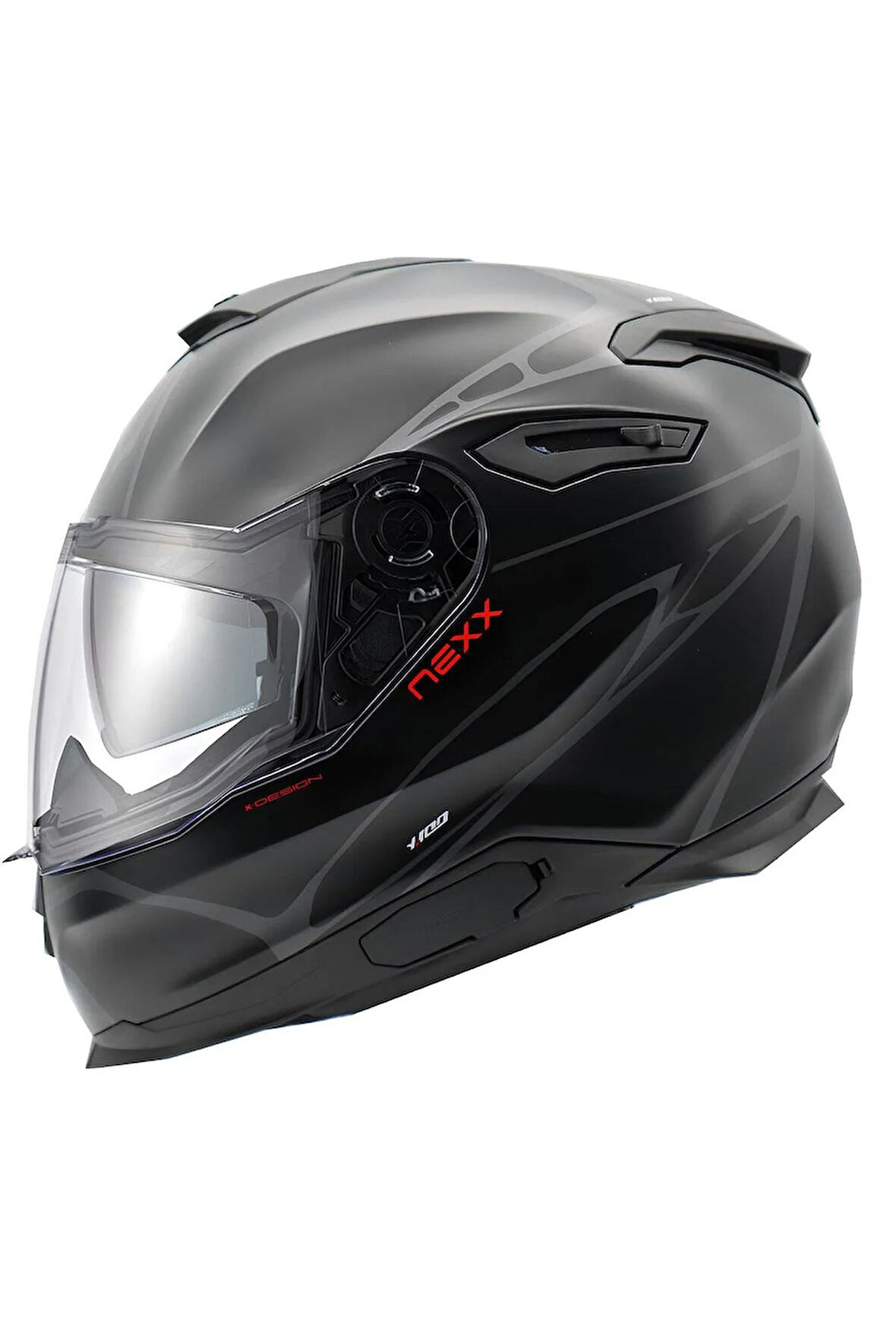 Y.100 B-sıde Mat Siyah-gri Kask