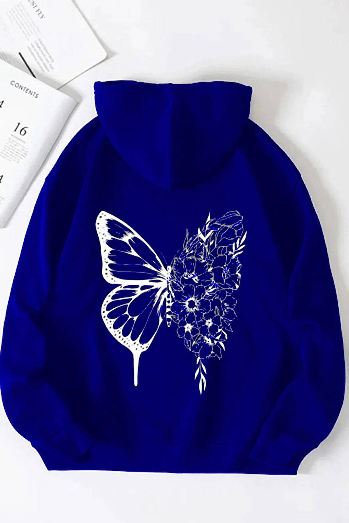 Unisex Baskılı Oversize Kapşonlu Sweatshirt