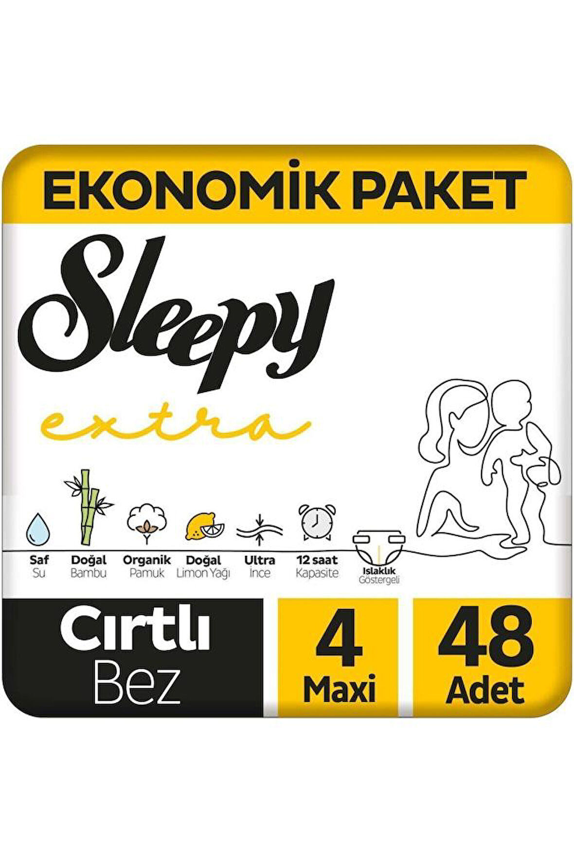 Sleepy Extra Bebek Bezi 4 Numara Maxi 48 Adet 