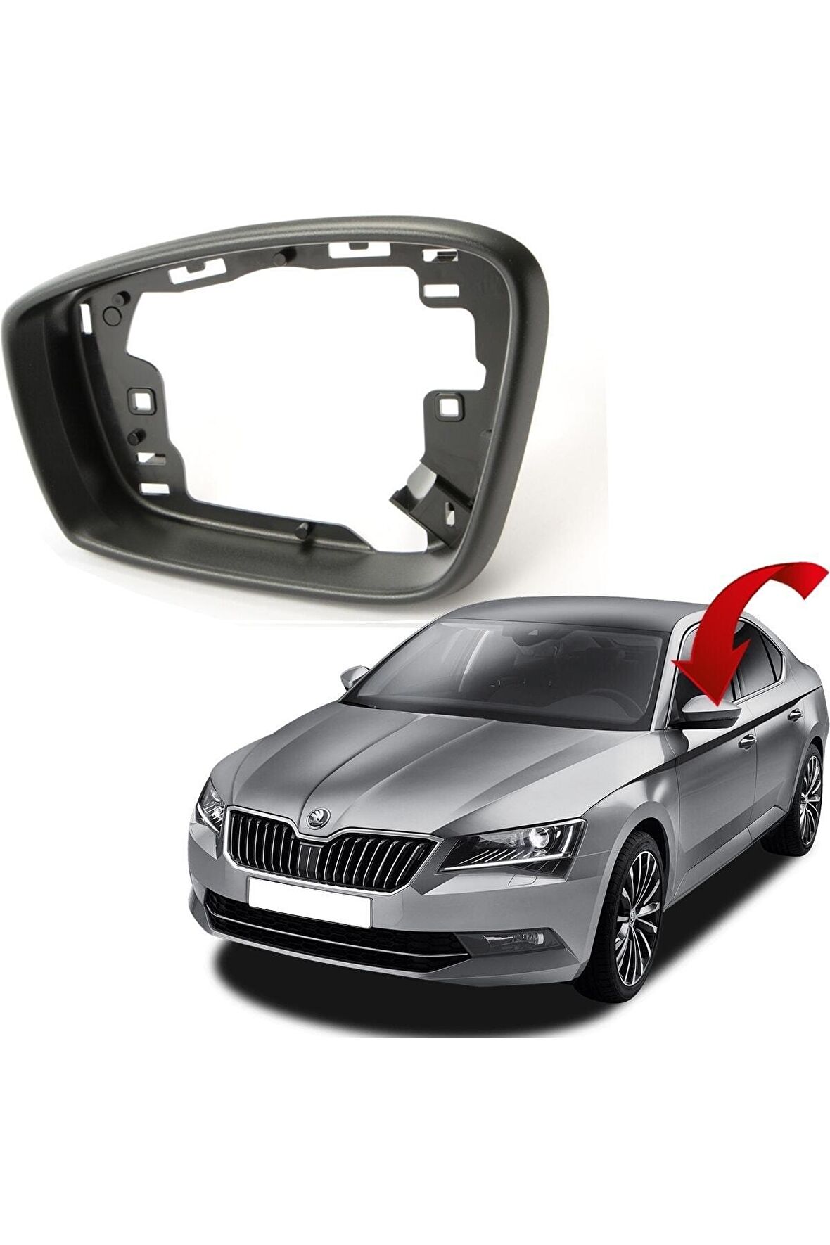 Skoda Superb Uyumlu Sol Ayna Çercevesi 2015-2020 3v0857531