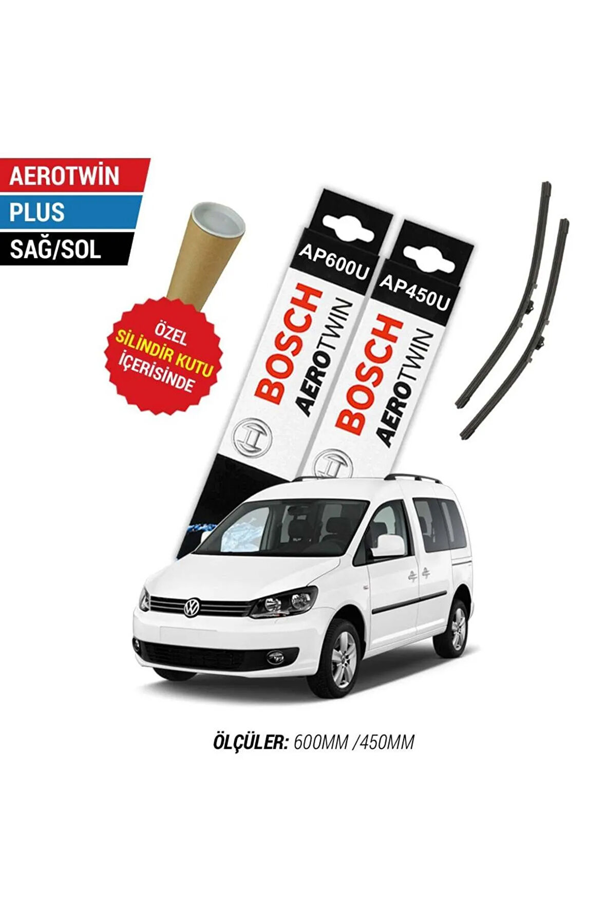 Volkswagen Caddy Silecek Takımı (2007-2017) Bosch Aerotwin Plus