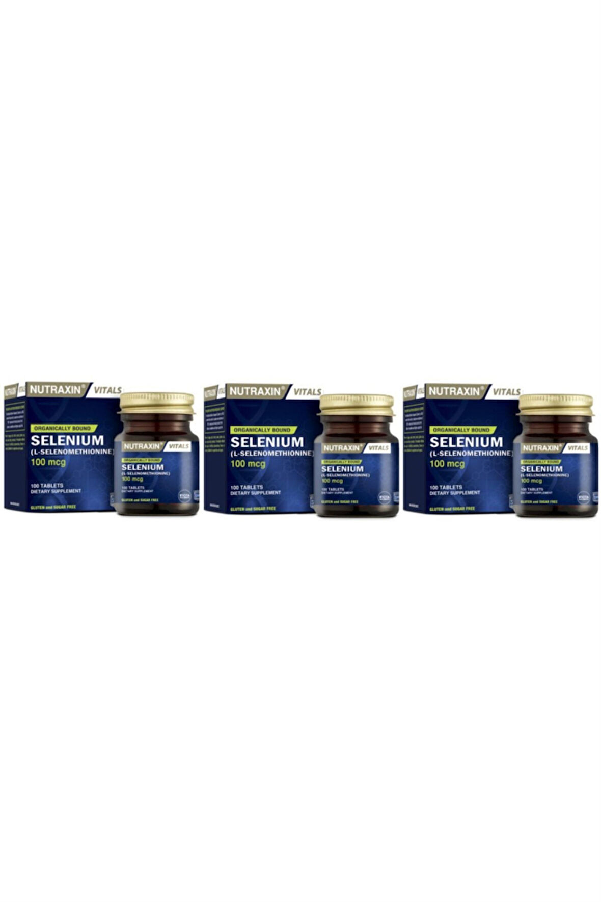 Nutraxin Selenium 100 mcg 100 Tablet 3 Adet