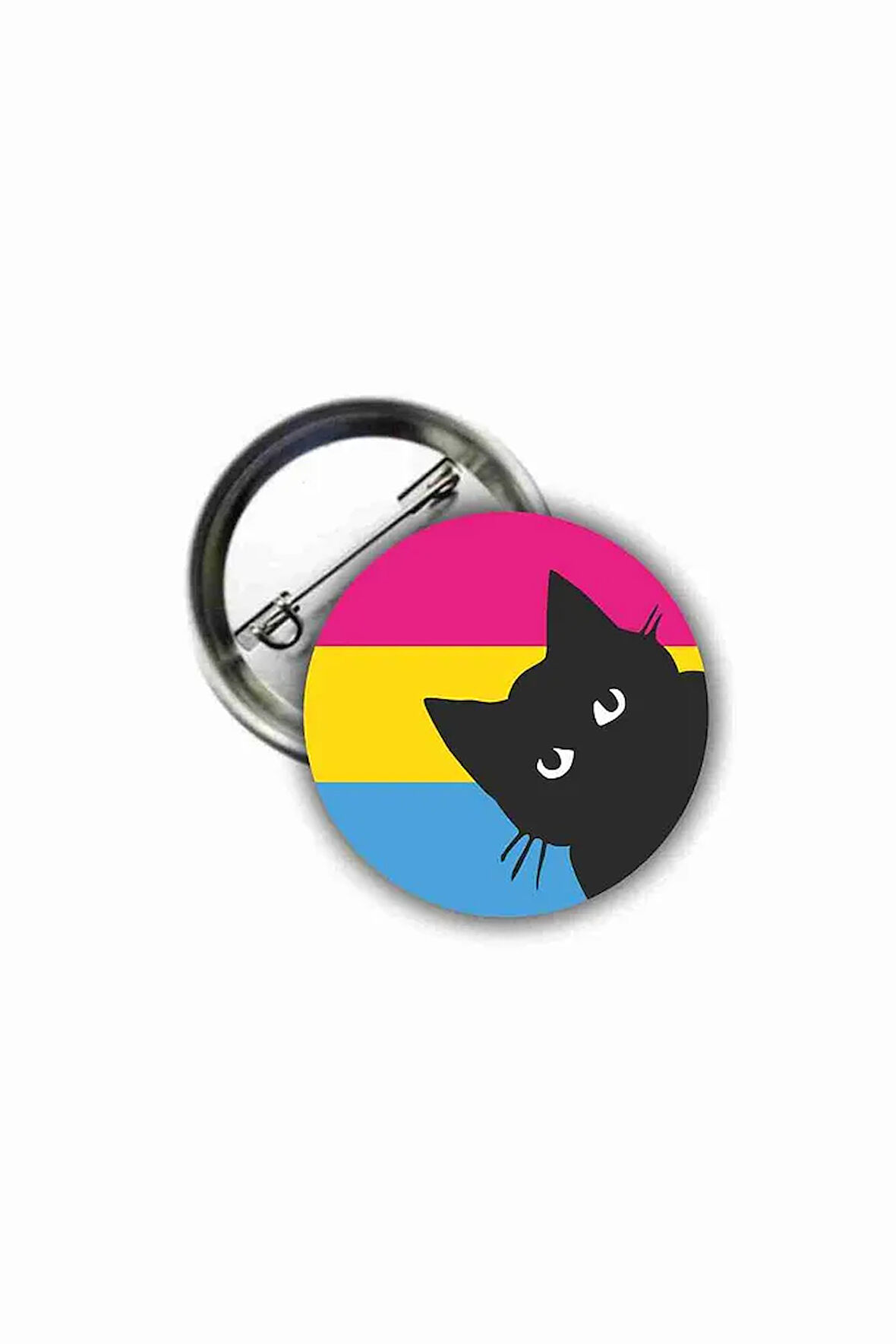 Gökkuşağı Pansexual Pride Flag Cat Buton Rozet