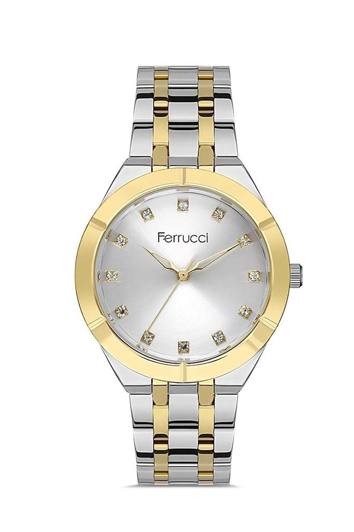 Ferrucci 1. Sınıf Çelik Zirkon Taşlı Kadın Kol Saat 2 Yıl Garantili
