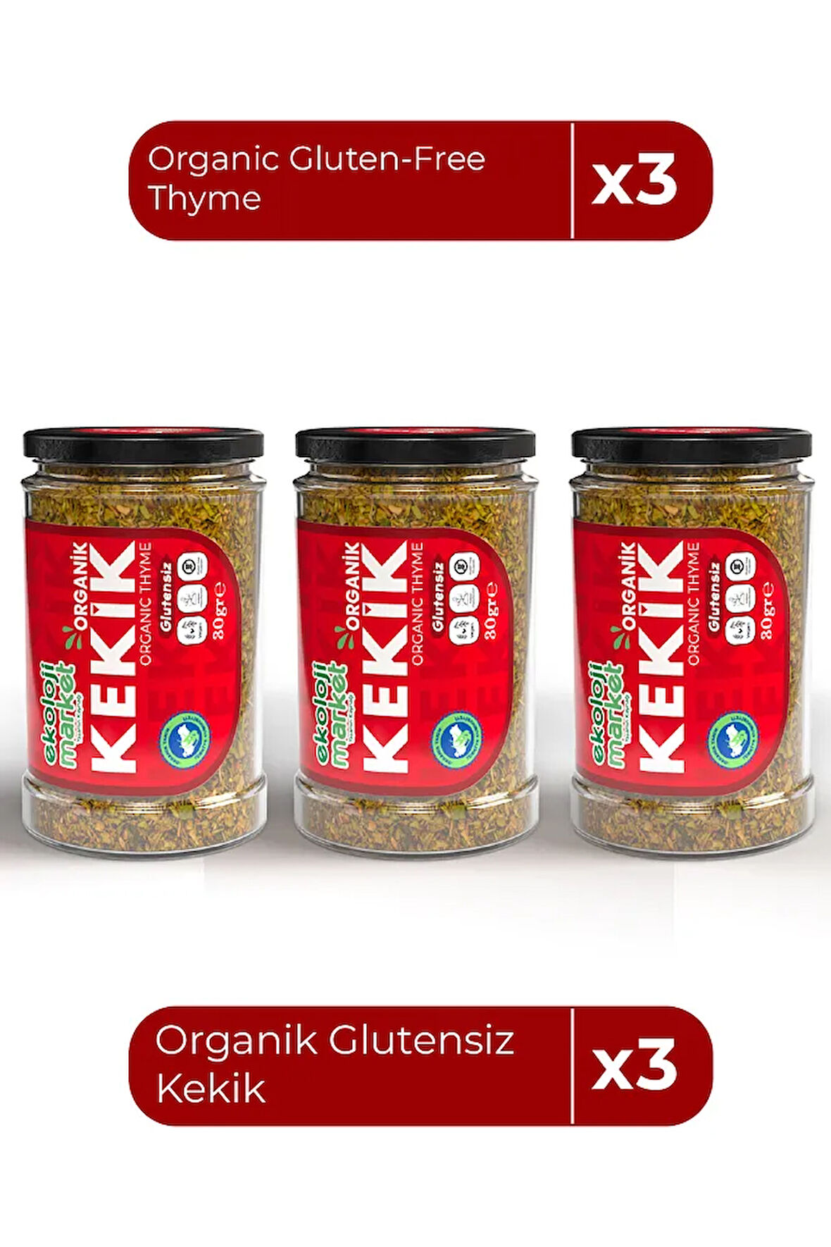 Organik Glutensiz Kekik 30 Gr x3 / Organic Gluten-Free Thyme 30 Gr x3