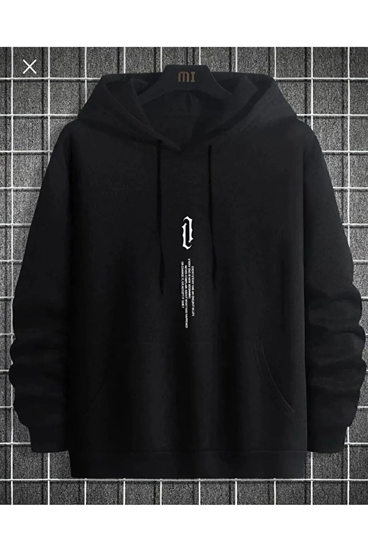 Unisex Baskılı Oversize Kapşonlu Sweatshirt