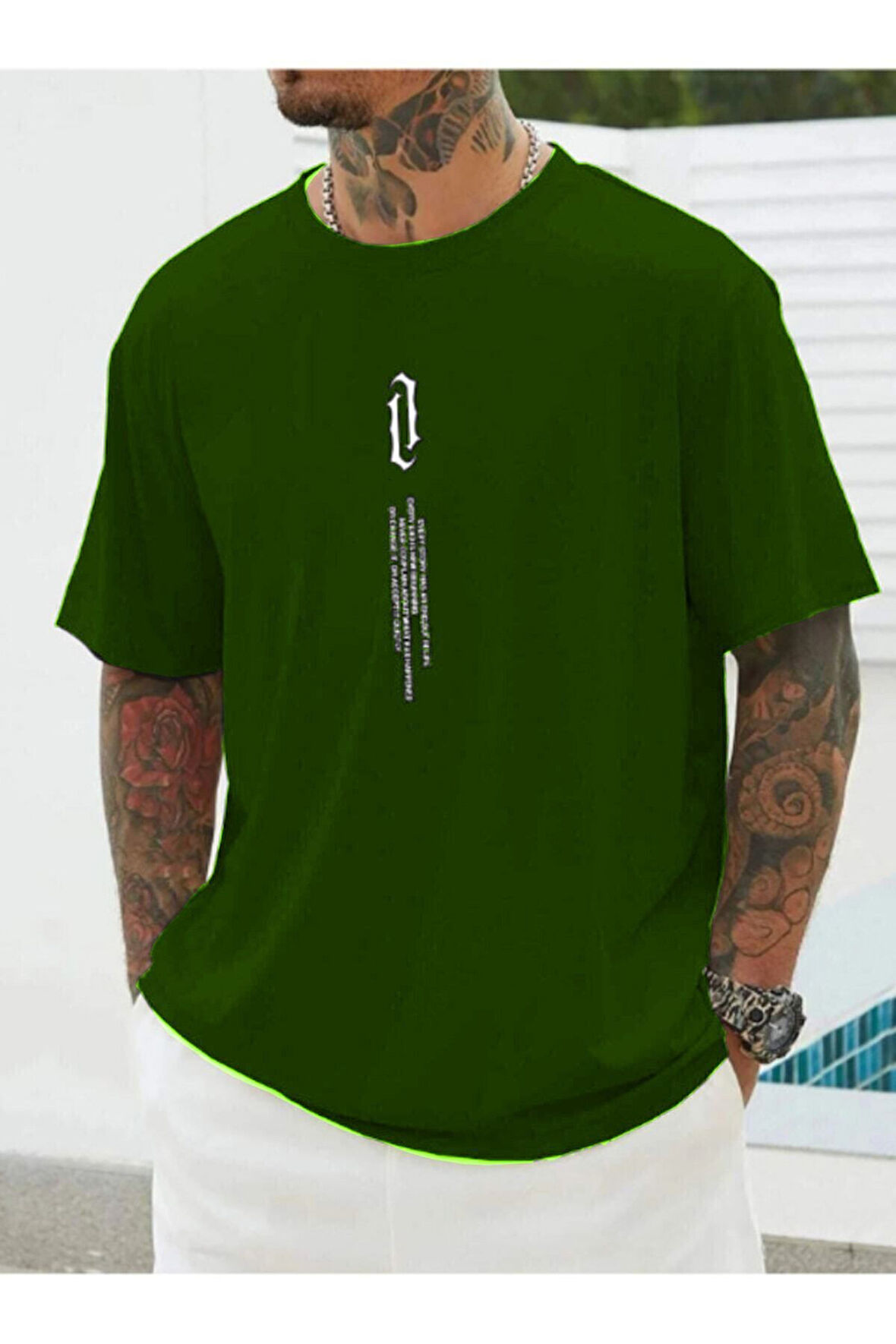 DIKEY Baskı Siyah Owersize T-shirt