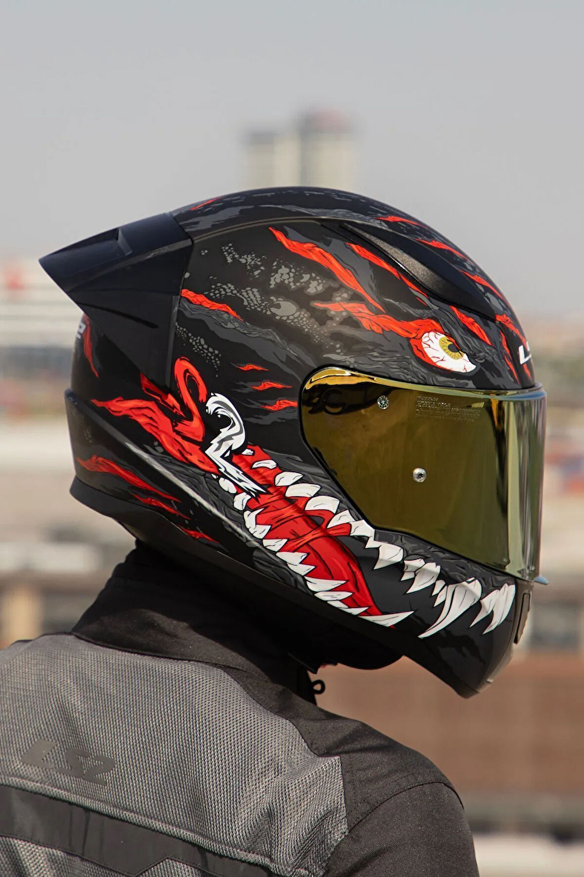 RAPID 2 RACE KAIJU MAT SİYAH-KIRMIZI-BEYAZ KASK