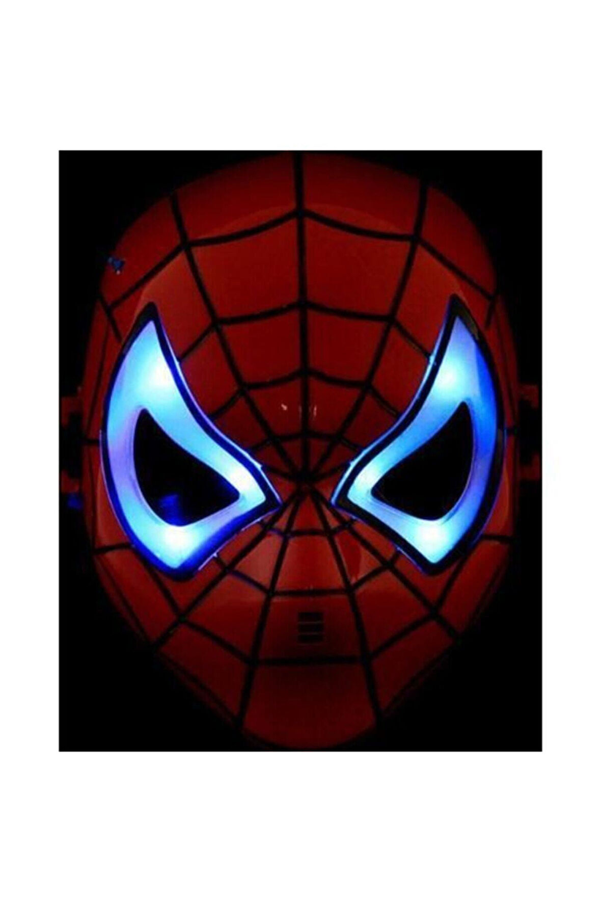 Maske Işıklı Spiderman Örümcek Adam Maskesi Kaliteli Ürün