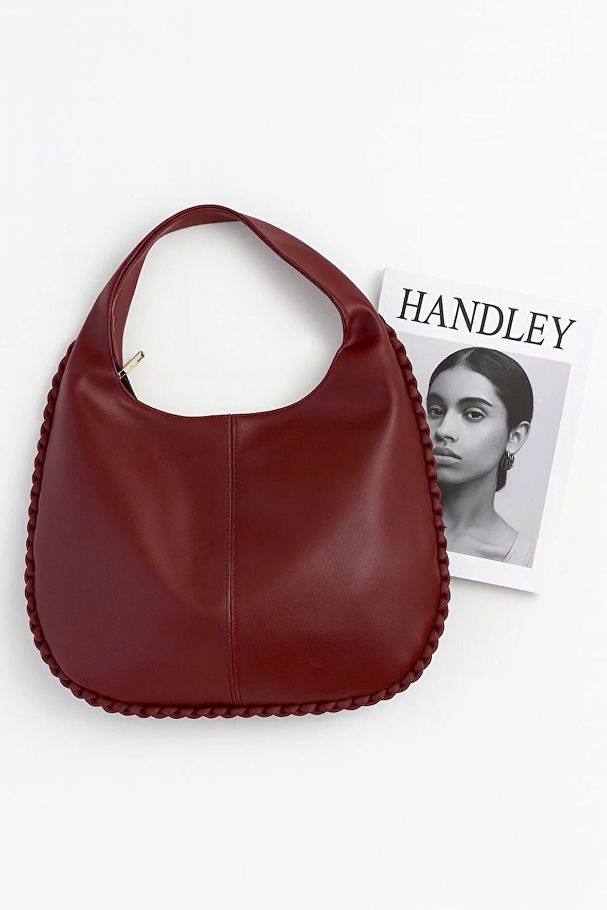 Lüks Büyük Kapasiteli Düğüm Detaylı Omuz Çantası