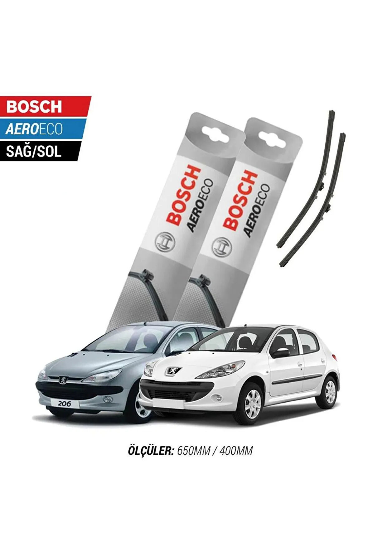 Peugeot 206 / 206+2005 Model Bosch Aeroeco Muz Silecek Takımı