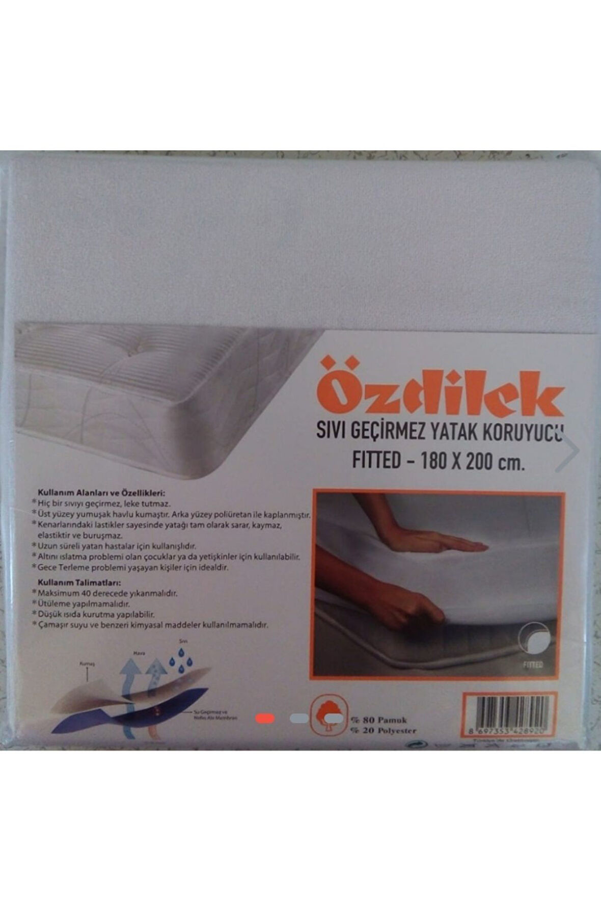 Özdilek Alez Sıvı Geçirmez Yatak Koruyucu Alez Çift Kişilik 180x200