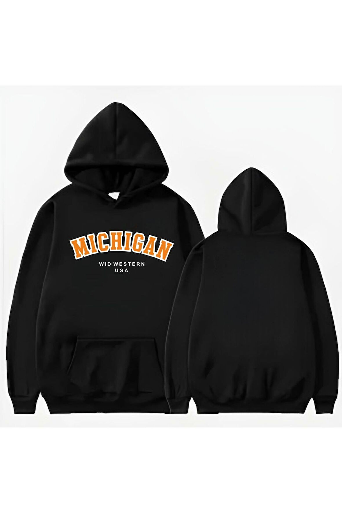 MİCHEGAN USA BASKLI KAPİŞONLU SWEATSHİRT
