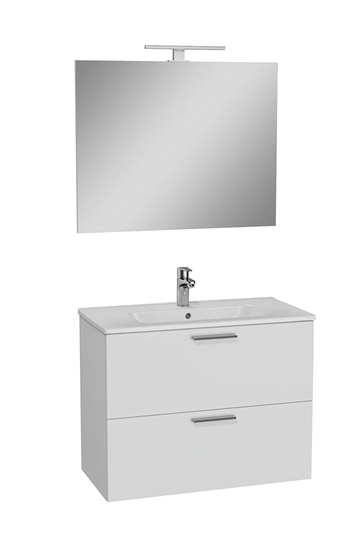 Mia 75024 Banyo Dolabı Seti, Çekmeceli, 80 Cm, Parlak Beyaz