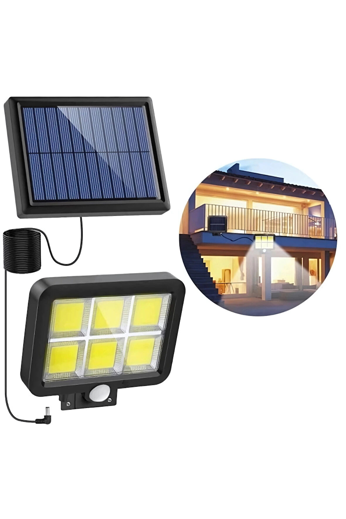Suya Dayanıklı Solar Şarjlı Güneş Enerjili Hareket Sensörlü Duvar Lambası Bahçe Aydınlatma Lamba