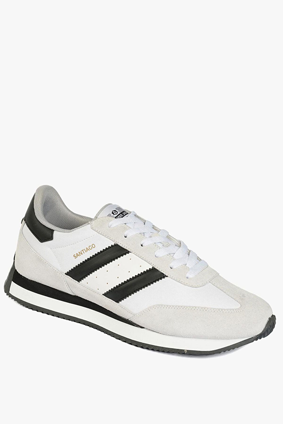 Santiago Beyaz Siyah Erkek Spor Ayakkabı