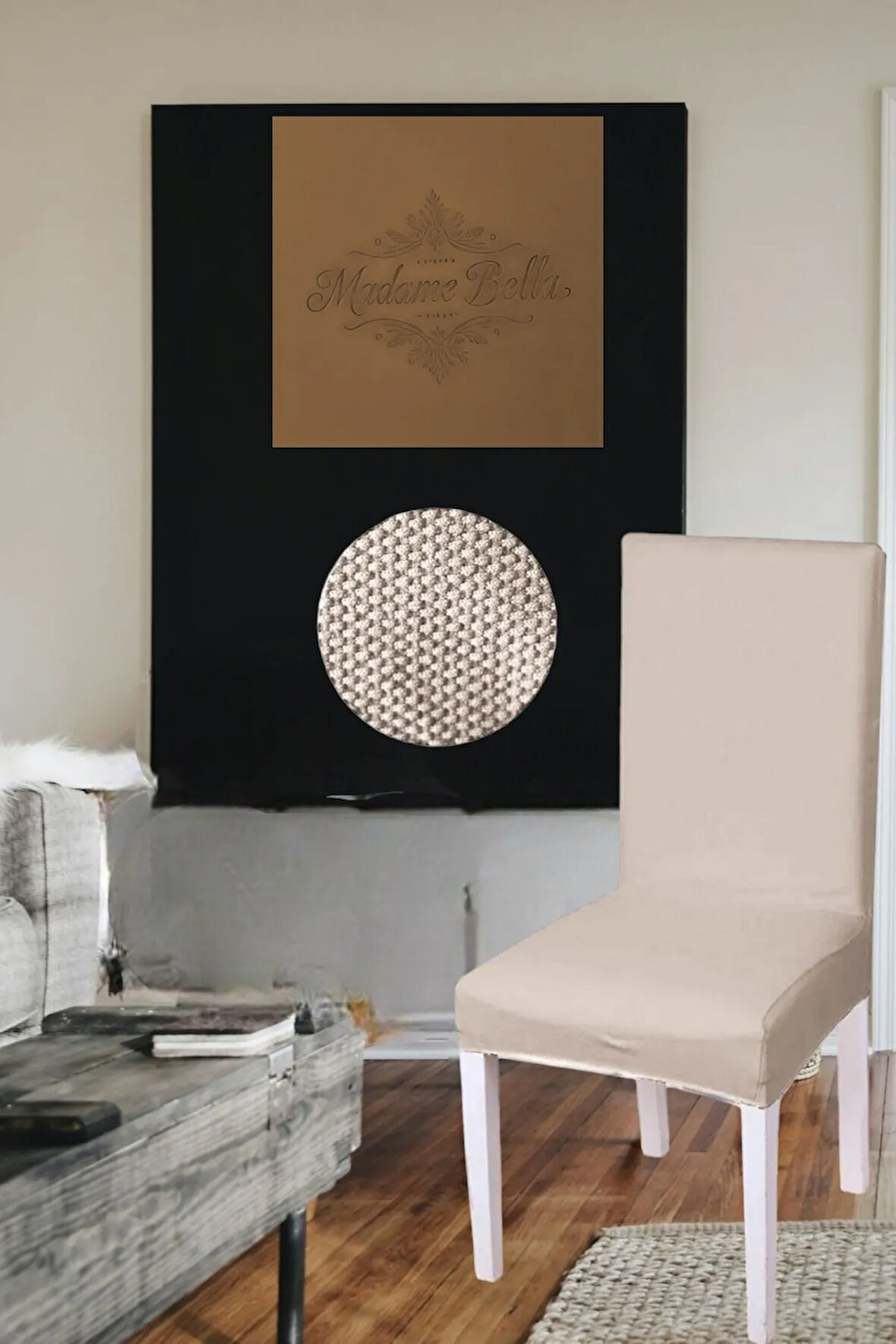 1 adet Likralı Esnek Yıkanabilir Sandalye Örtüsü 45x45x60 boyutlarında Bal Peteği Sandalye Kılıfı