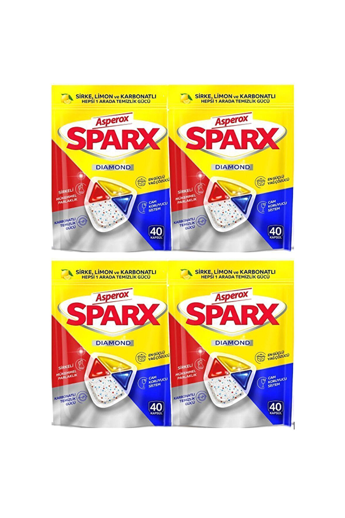 Sparx Diamond Bulaşık Makinesi Kapsülü 40'lı x 4 Adet