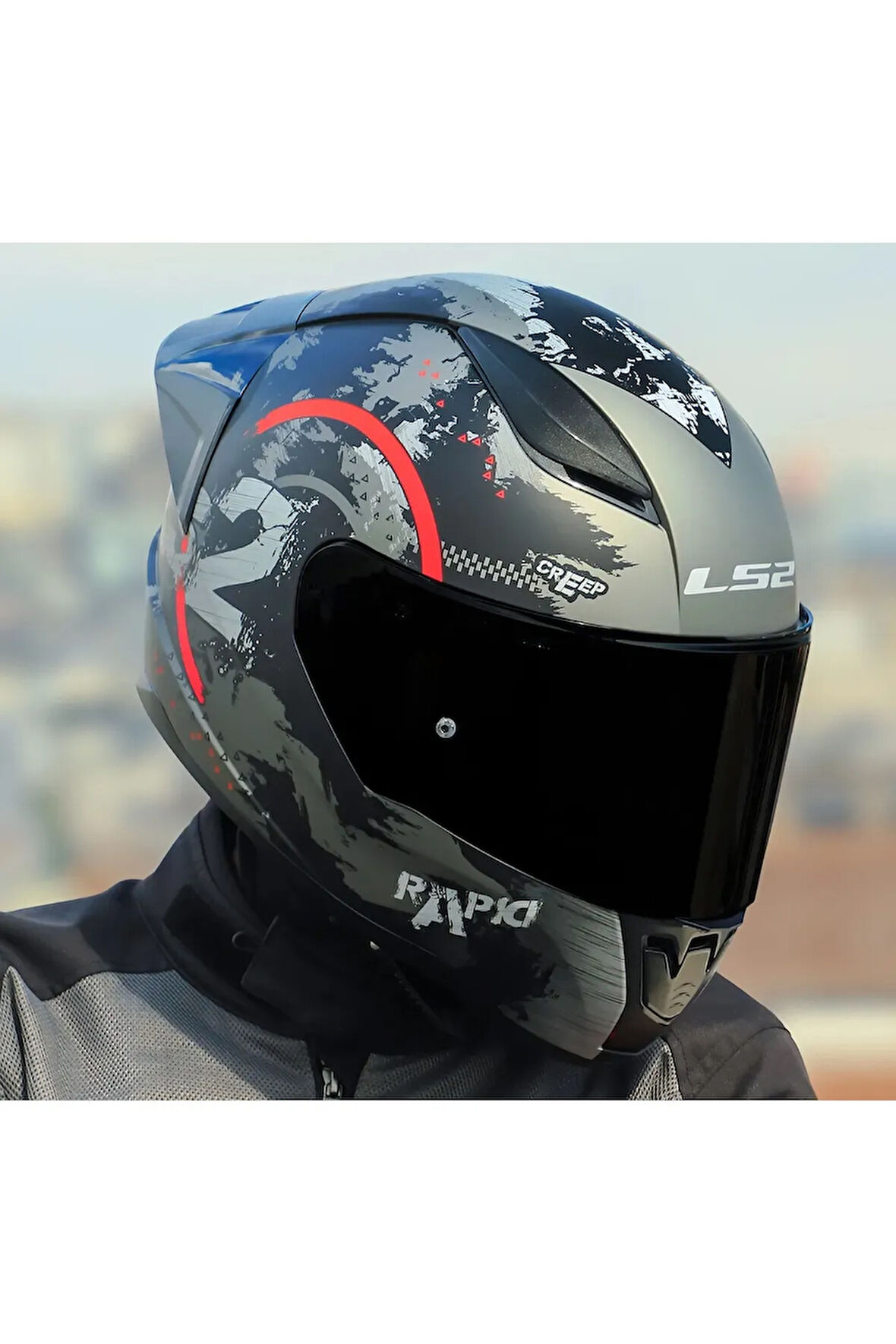 RAPID 2 RACE CIRCLE KAPALI MOTOSİKLET KASKI MAT SİYAH-KIRMIZI SİYAH CAM