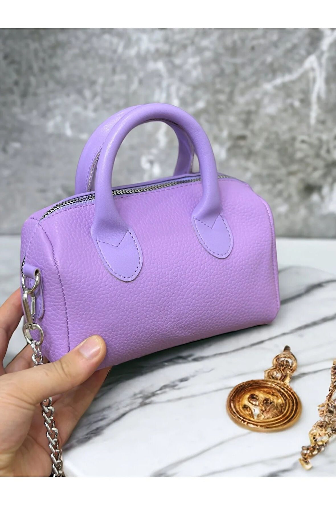 Mini şık özel yapım zincir askılı dilek çanta