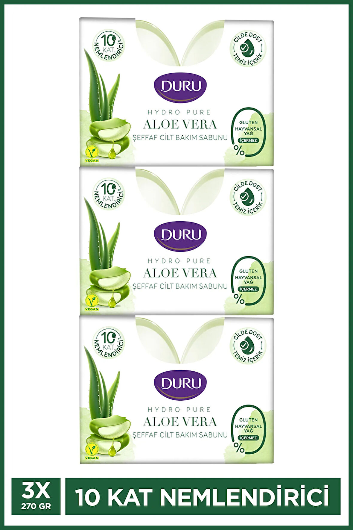 Hydro Pure Aloevera 6 Adet Sabun 3x270 gr Duş Lifi Ile Birlikte