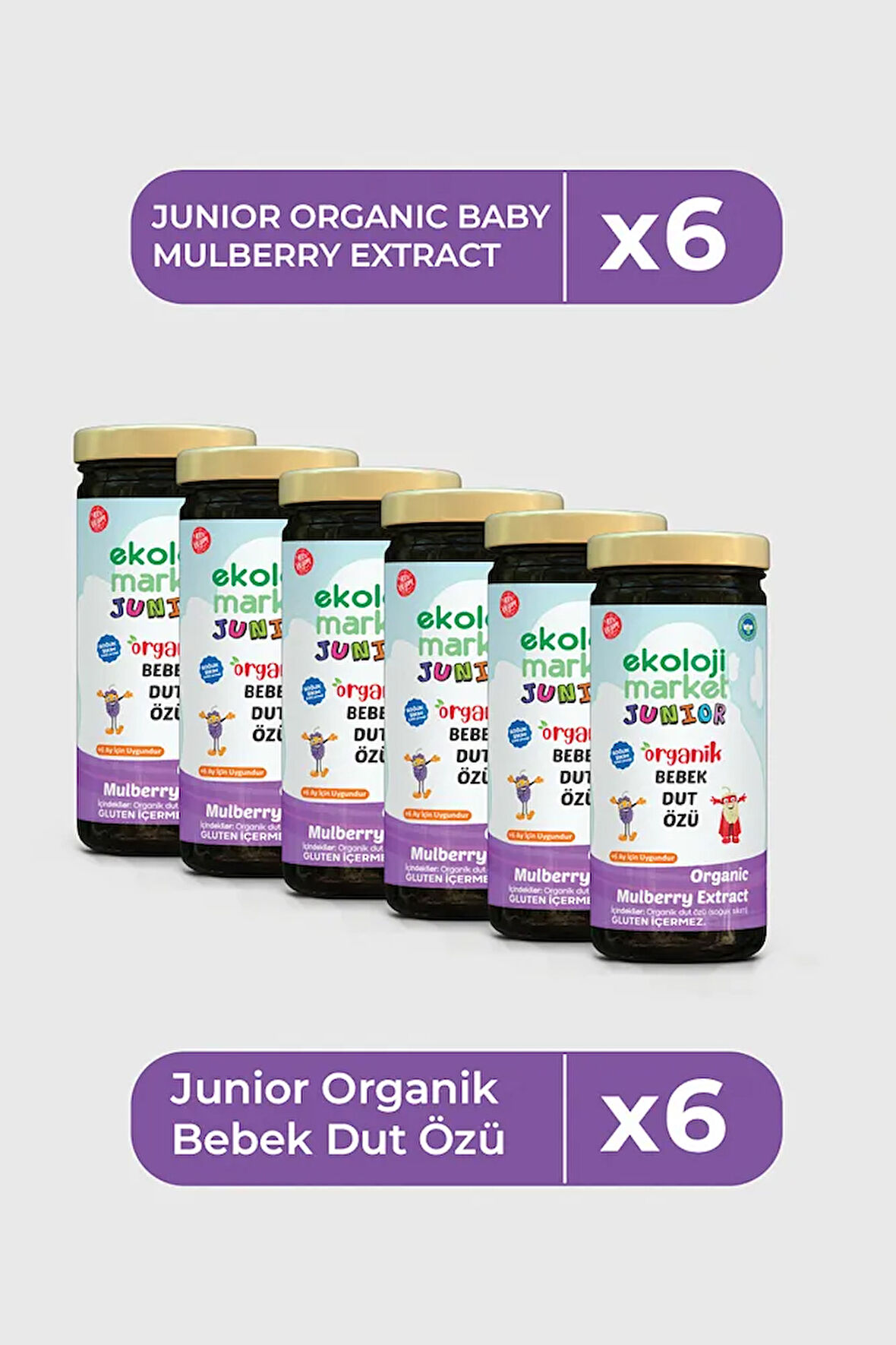 Organik Bebek Dut Özü 290 Gr 6 lı Paket Organic Baby Mulberry Extract 290 Gr 6 Pack