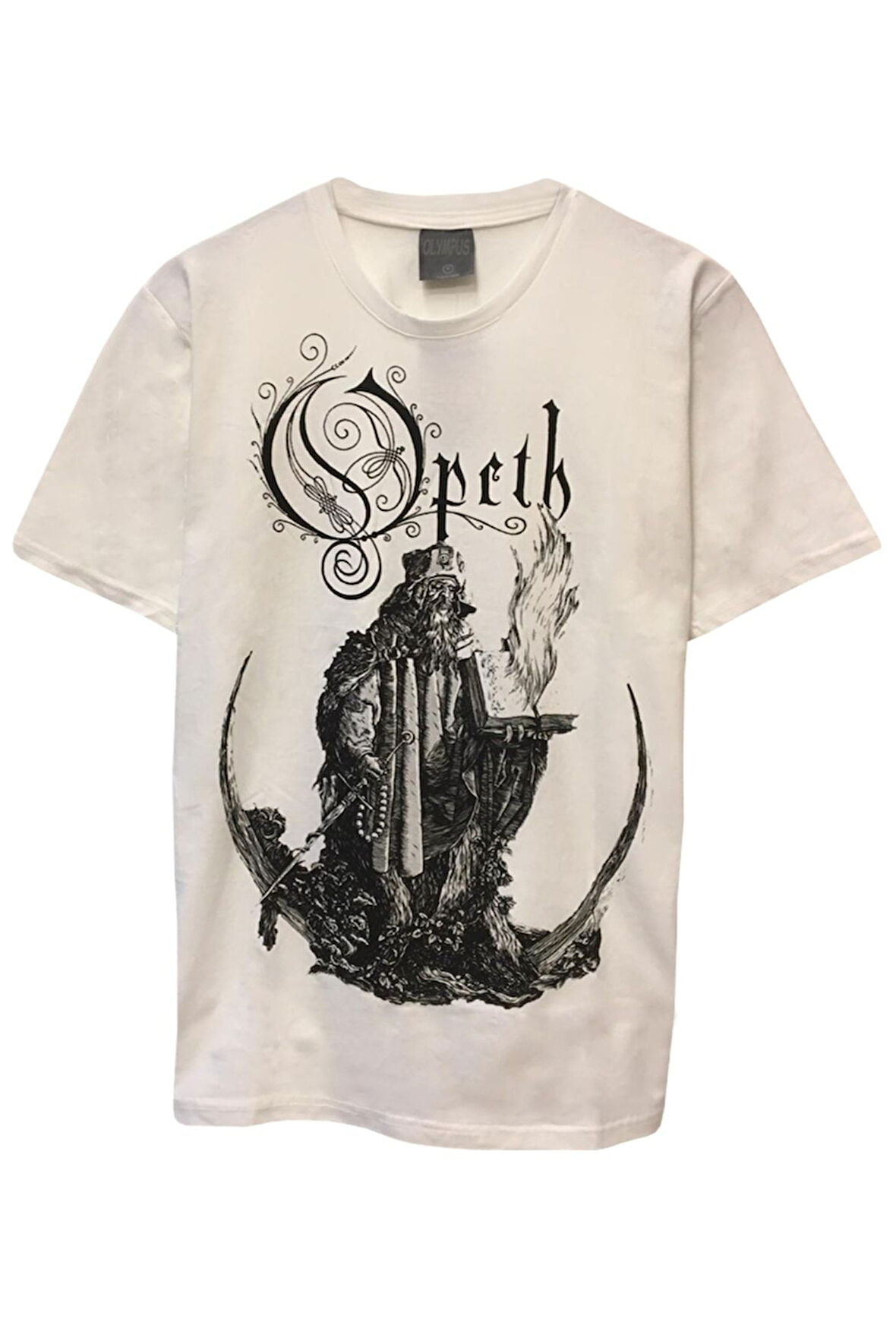 Unisex Rock Müzik Opeth Baskılı Beyaz Tişört