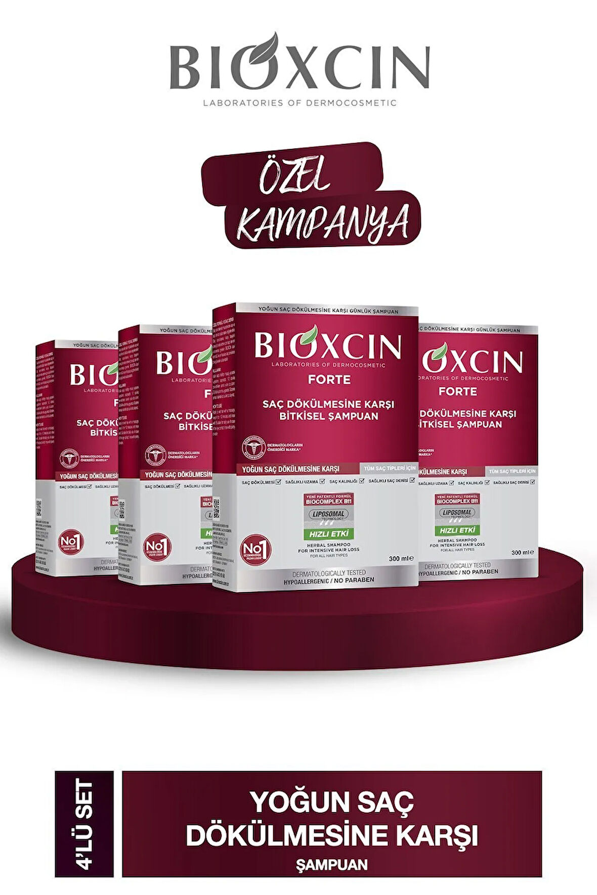 Forte Şampuan 4lü Fırsat Paketi 4 Adet 300 ml Yoğun Dökülme Karşıtı Şampuan