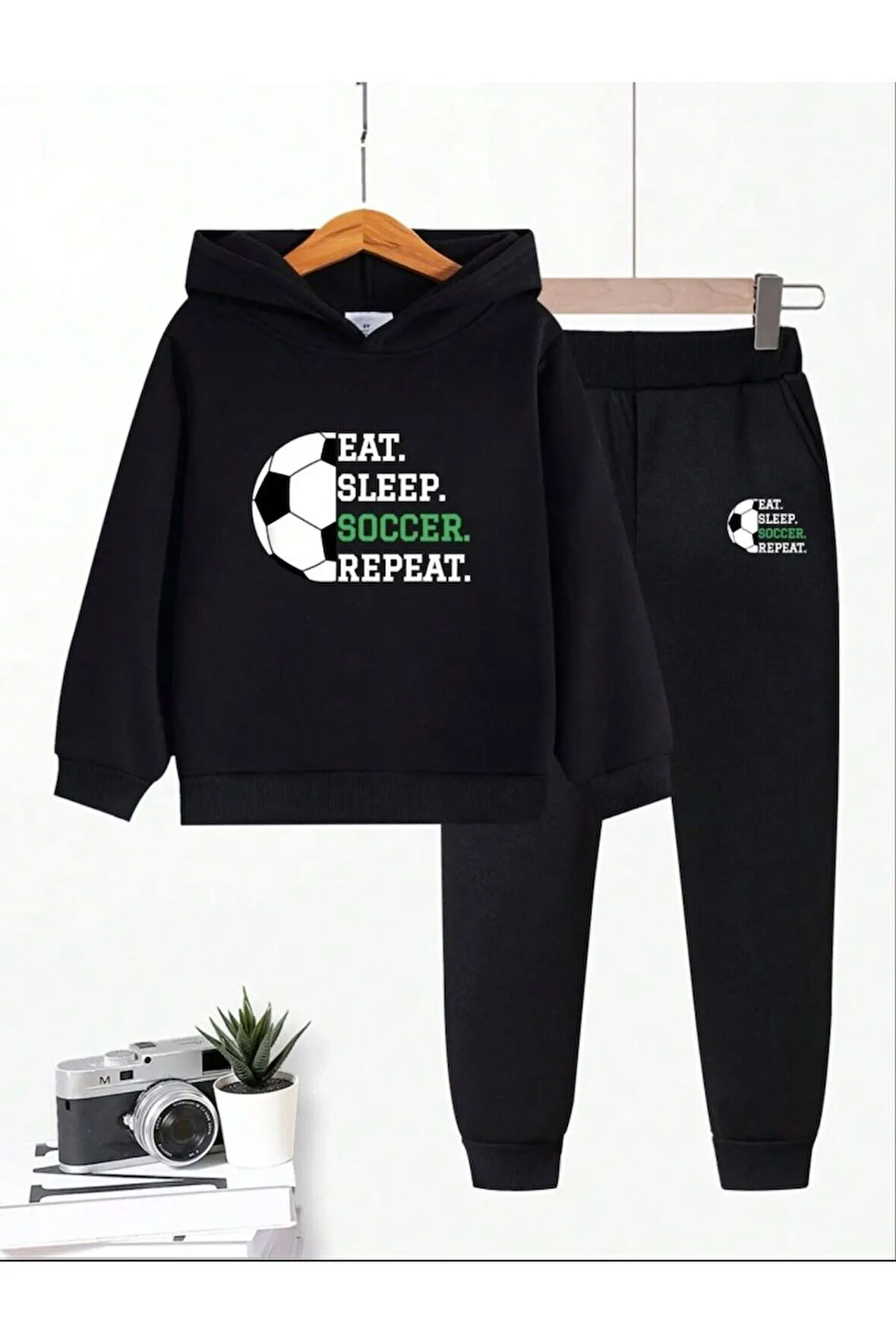 Erkek Çocuk Neon Konsol Baskılı Kapüşonlu SWEATSHİRT Eşofman Takımı