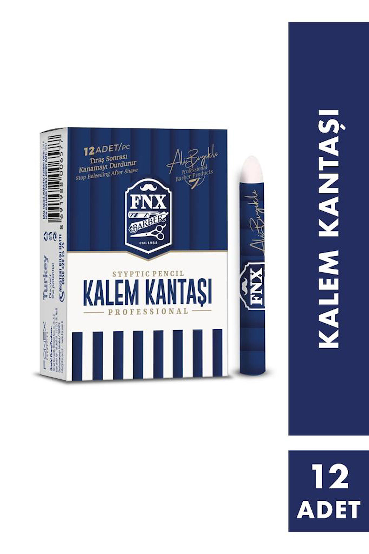 FNX Barber Ali Bıyıklı Kalem Kan Taşı 12'li Paket